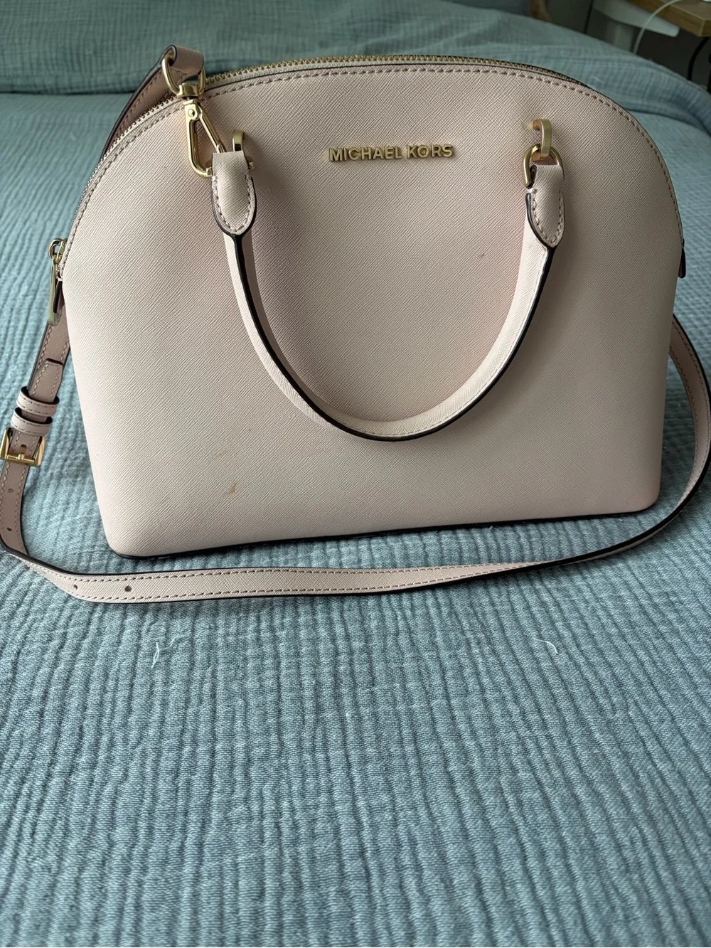 Michael Kors Blush Dome Satchel with Gold Hardware